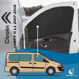Rideaux occultants et isolants thermiques pare-soleil pour Citroën Jumpy II (2007–2016), idéals pour van aménagé ou camping-car
