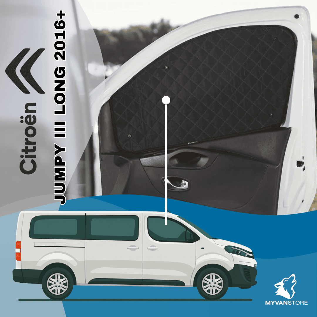 Rideaux occultants et isolants thermiques pare-soleil pour Citroën Jumpy III Long (à partir de 2016), parfaits pour van aménagé ou camping-car