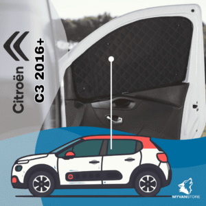 Rideaux occultants et isolants thermiques pare-soleil pour citroën c3, idéals pour van aménagé ou camping-car