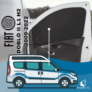 Rideaux occultants et isolants thermiques pare-soleil pour Fiat Doblò II L1 H2 (2009–2022), parfaits pour van aménagé ou camping-car