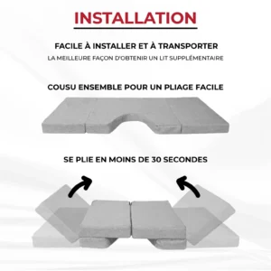 Materasso anteriore per cabina Peugeot Rifter, Citroën Berlingo III, Opel Combo Life e Toyota ProAce City Verso MyVanStore progettato per van allestito e camper, ideale per offrire un posto letto confortevole e ottimizzare lo spazio tra i sedili anteriori