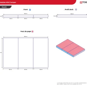 Materasso pieghevole per mini van MyVanStore progettato per van allestito e camper, ideale per migliorare il comfort del riposo e ottimizzare lo spazio interno