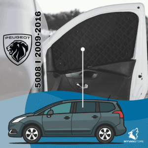 Rideaux occultants et isolants thermiques pare-soleil MyVanStore, conçus pour améliorer le confort et l’isolation des vans aménagés et camping-cars, compatibles avec Peugeot 4007 (2007–2012)