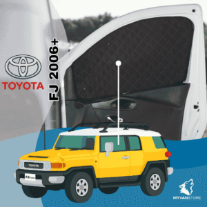 Rideaux occultants et isolants thermiques pare-soleil MyVanStore, conçus pour améliorer le confort et l’isolation des vans aménagés et camping-cars, compatibles avec Toyota FJ (à partir de 2006)