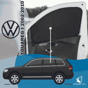Rideaux occultants et isolants thermiques pare soleil Volkswagen Touareg I 2002 2010 pour van aménagé et camping car MyVanStore afin d’améliorer le confort intérieur et l’isolation thermique