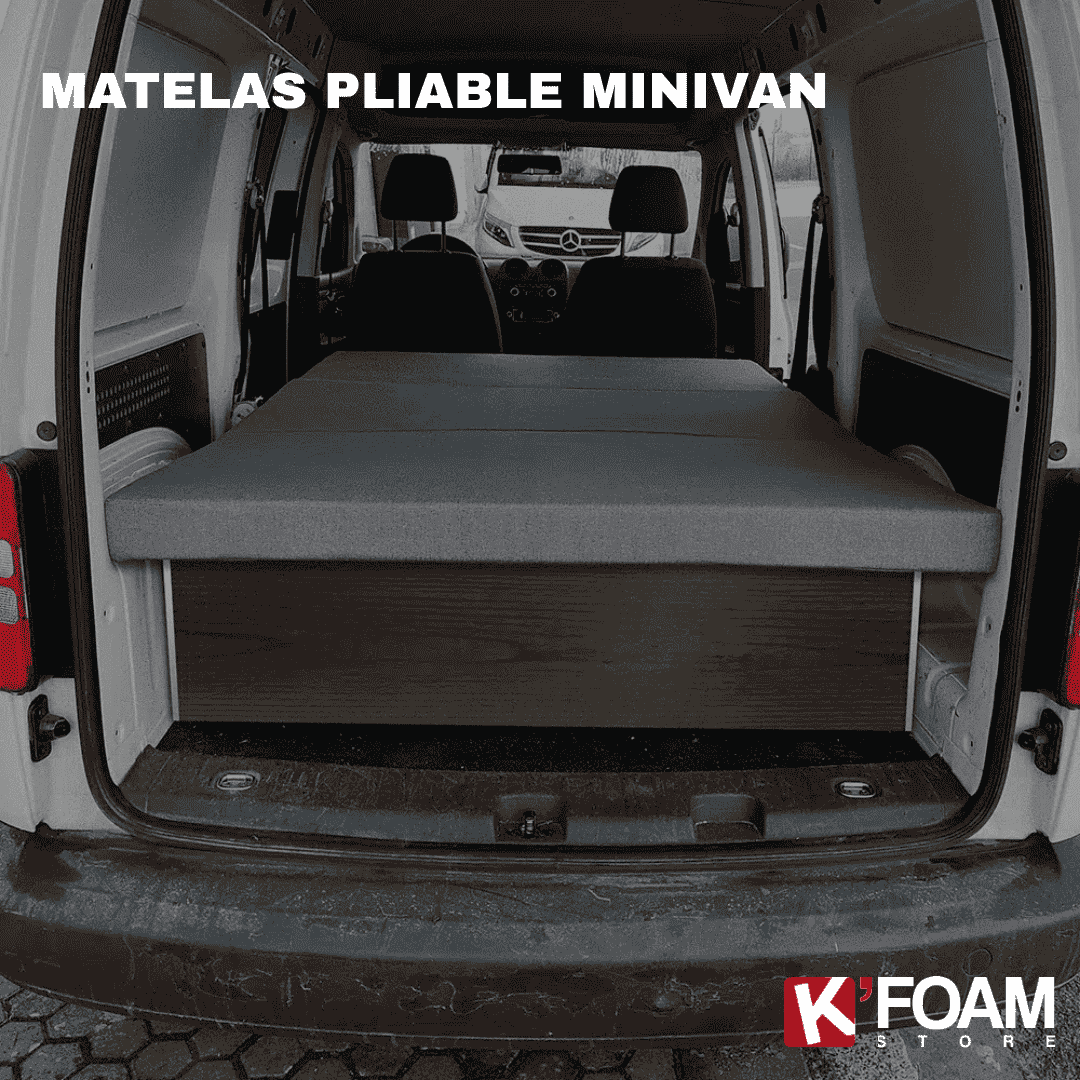 Materasso pieghevole per mini van MyVanStore progettato per van allestito e camper per migliorare il comfort del riposo e ottimizzare lo spazio interno