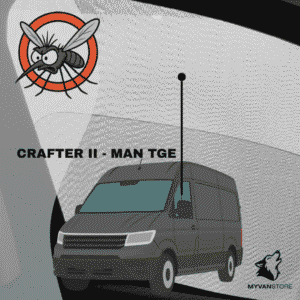 Moustiquaire pour Volkswagen Crafter II et MAN TGE conçue par MyVanStore pour van aménagé et camping car afin d’améliorer la ventilation et le confort intérieur tout en protégeant des insectes