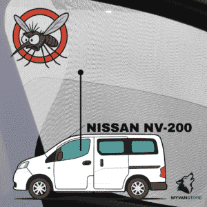 Moustiquaire avant cabine pour Nissan NV200 conçue par MyVanStore pour van aménagé et camping car afin d’améliorer la ventilation et le confort intérieur tout en protégeant des insectes