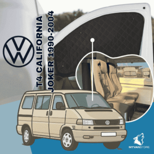 Tende oscuranti e isolanti termiche parasole Volkswagen T4 California Joker 1990-2004 per campervan e camper MyVanStore, ideali per migliorare il comfort interno e l’isolamento termico
