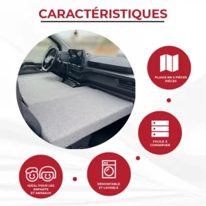 Matelas avant pour cabine Volkswagen T7 MyVanStore conçu pour van aménagé et camping car afin d’offrir un couchage confortable et optimiser l’espace entre les sièges avant