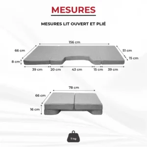 Materasso anteriore per cabina Volkswagen T7 MyVanStore, progettato per campervan e camper per offrire un letto confortevole e ottimizzare lo spazio tra i sedili anteriori